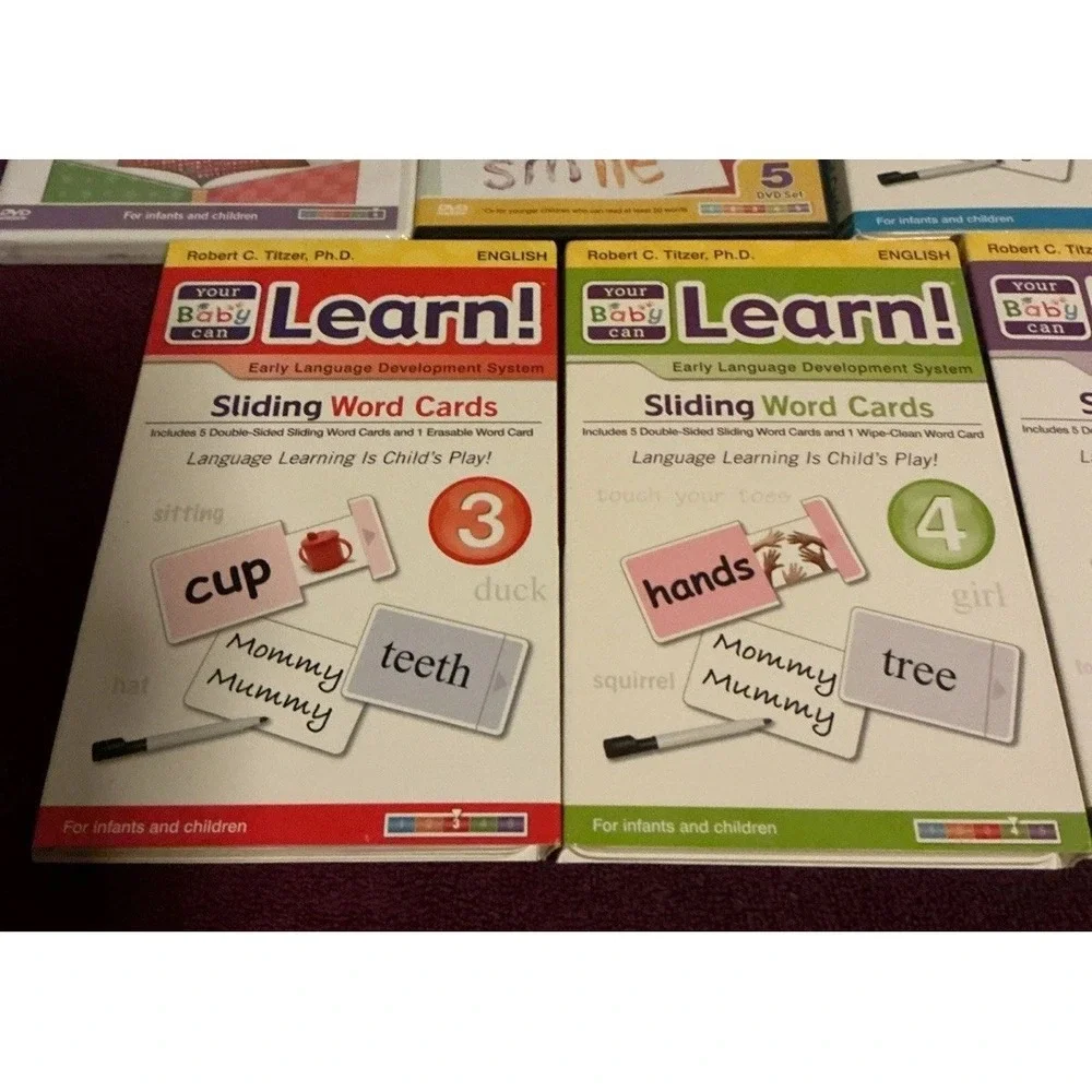 Your Baby Can Learn! American English Kit DVDs Books Sliding Teaching Cards